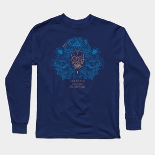 Skull flowers Blue/orange edition Long Sleeve T-Shirt